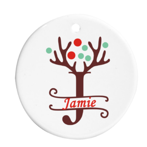 Christmas Ceramic Ornament Reindeer Name
