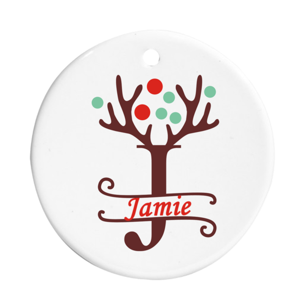 Christmas Ceramic Ornament Reindeer Name