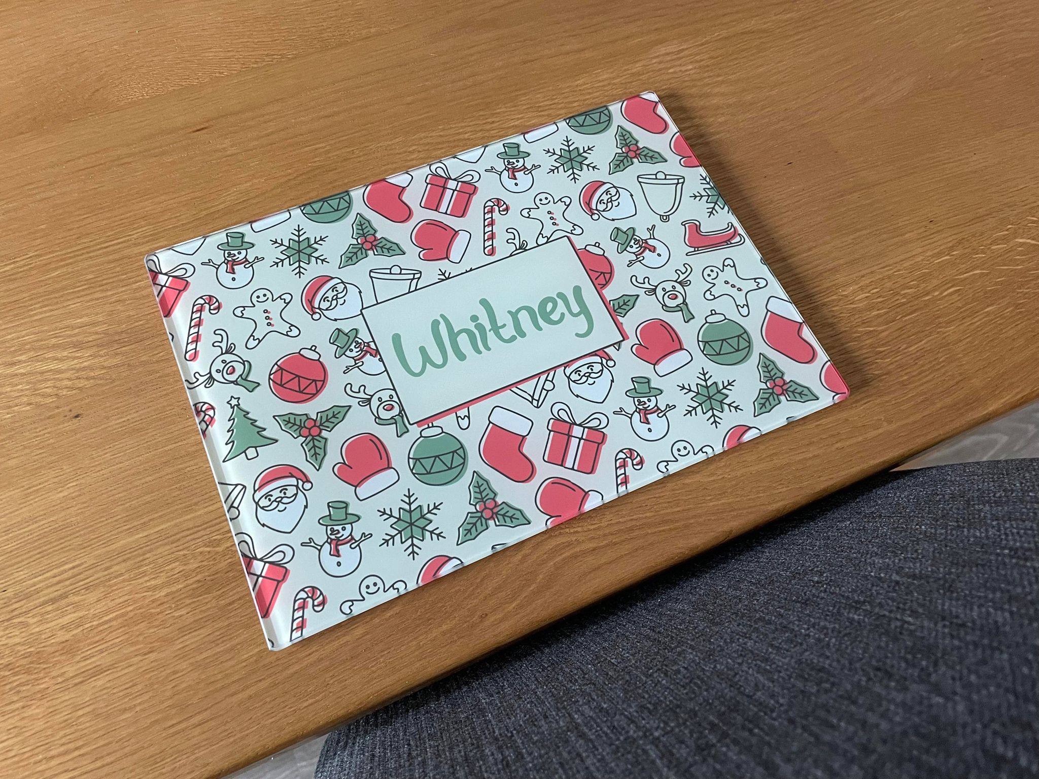 Personalised Christmas Glass Placemat