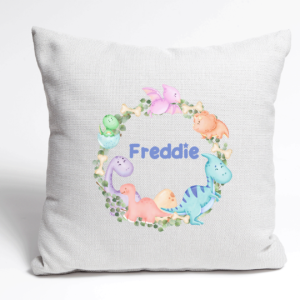 Dinosaur Cushion with Name