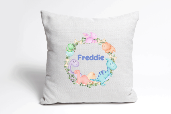 Dinosaur Cushion with Name