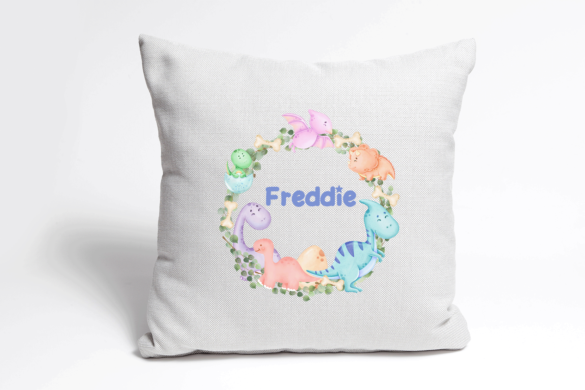 Dinosaur Cushion with Name
