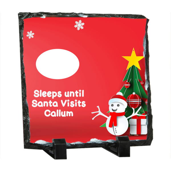 Sleeps Until Santa Visits Gloss Finish 14cm Square Photo Slate - Image 2