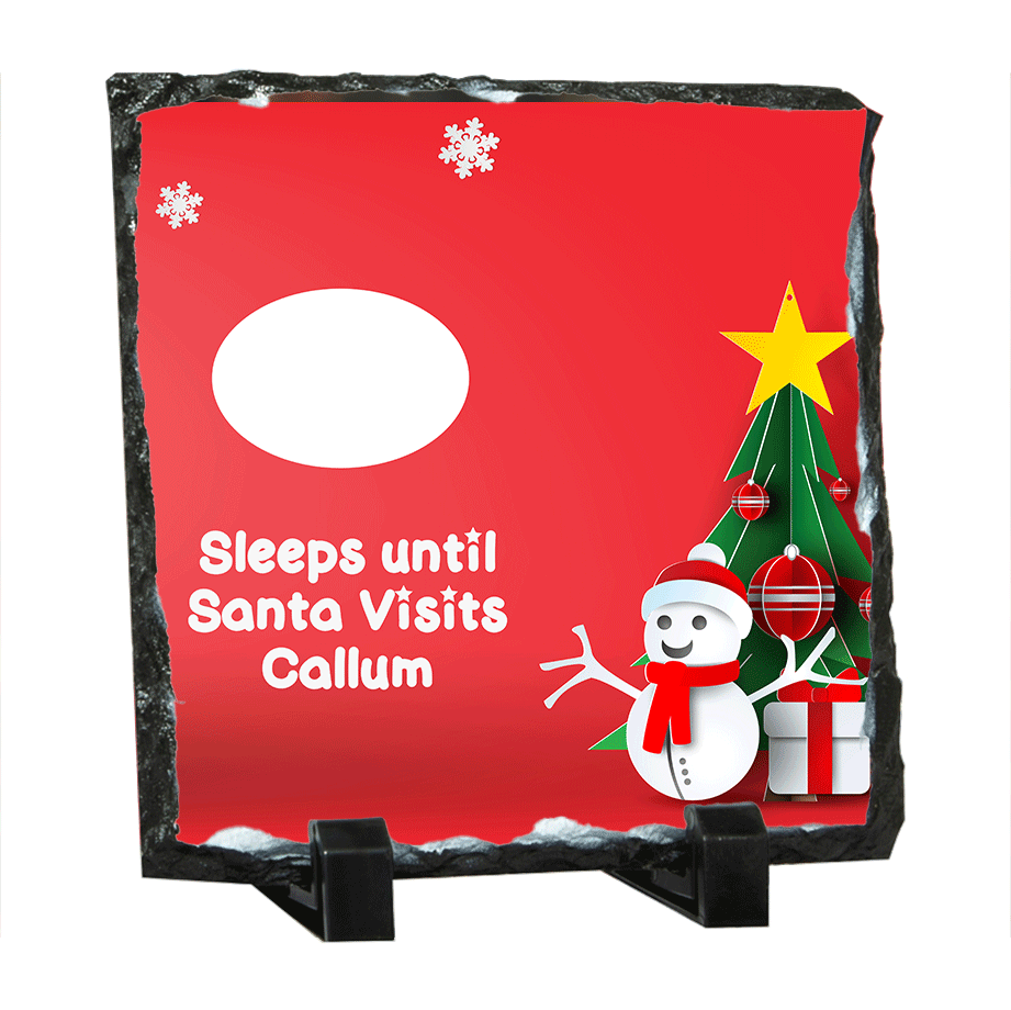 Sleeps Until Santa Visits Gloss Finish 14cm Square Photo Slate - Image 2