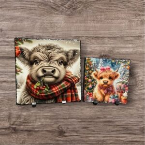 Highland Cow Natural Rock Slate