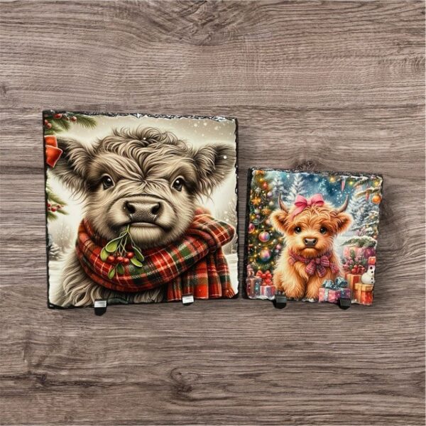 Highland Cow Natural Rock Slate