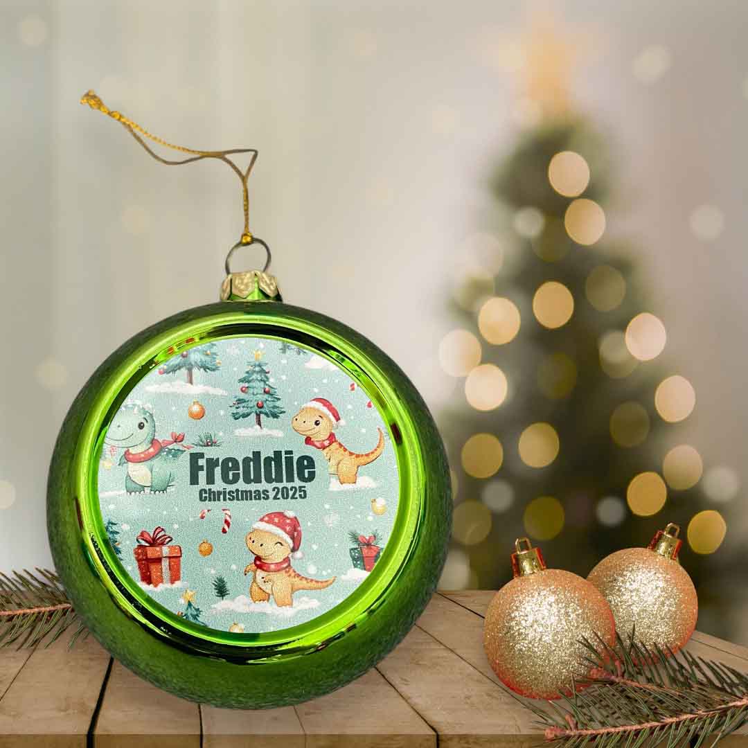 Personalised Dinosaur Christmas Bauble