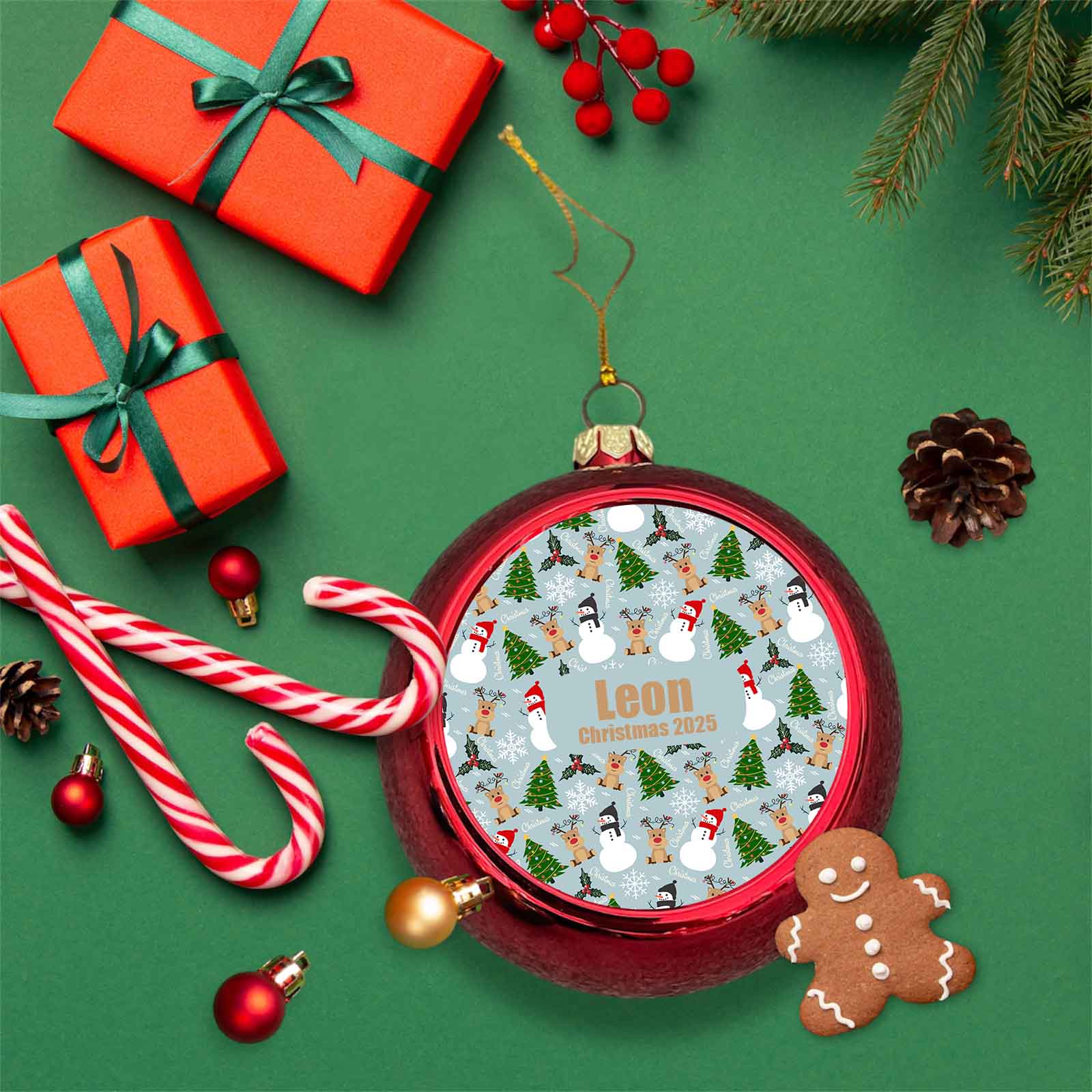 Personalised Snowman Christmas Bauble